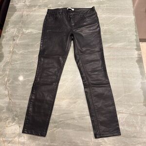 NWOT - Zara wax-coated Shiny Black Trousers Pants - Premium denim collection